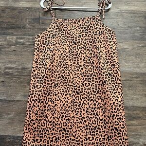 Missguided + Tan Leopard Print Sundress Spaghetti Strap Casual